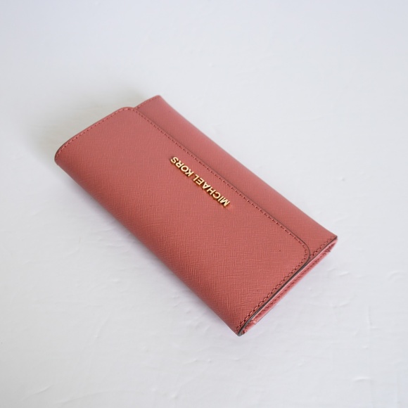 Michael Kors Jet Set LG Trifold Wallet Pink Rose - Picture 5 of 8